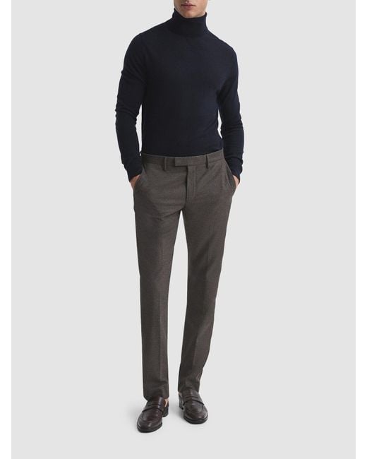 Reiss Blue Caine Merino Wool Rollneck for men