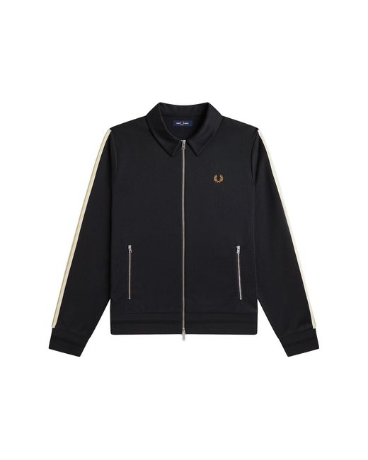 Fred Perry Black Tipped Tape Track Jacket for men