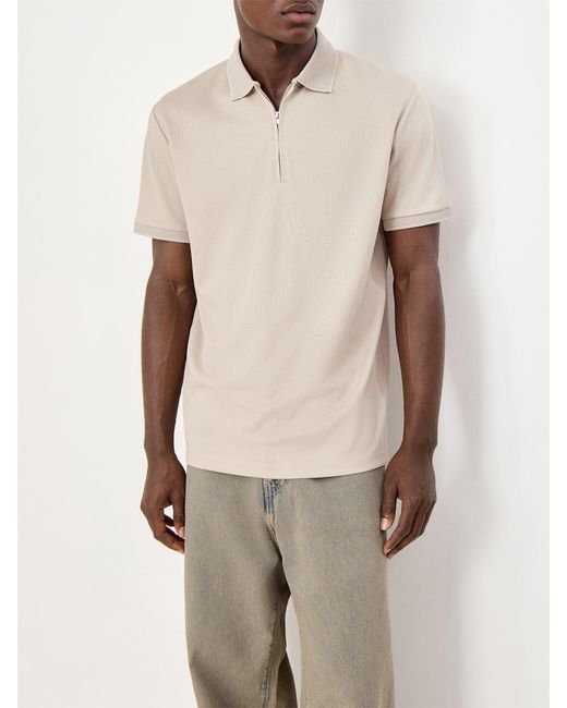 SELECTED Natural Fave Zip Short Sleeves Polo T-Shirt for men