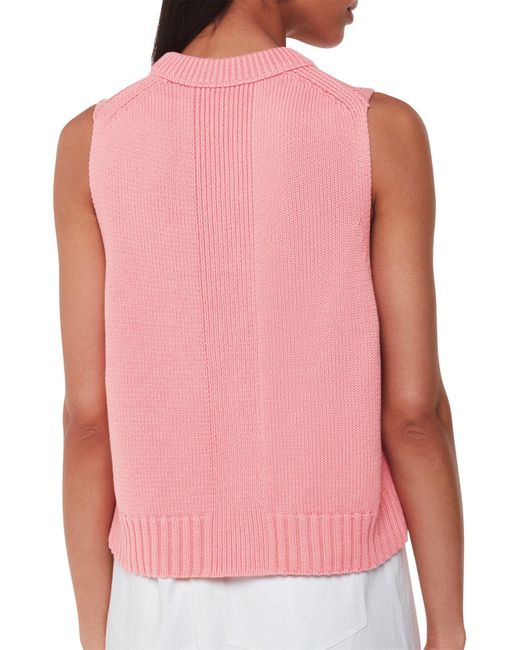Whistles Pink Women's Indie Rib Detail Tank