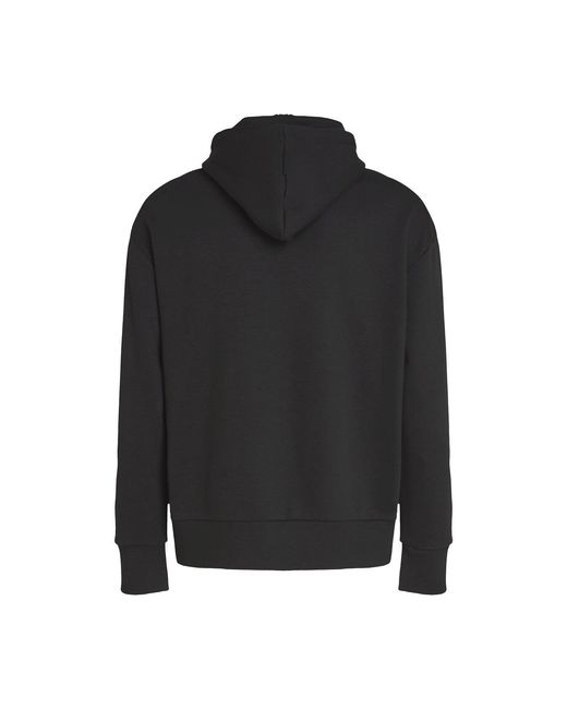 Calvin Klein Black Relaxed Hoodie With Nano Logo for men