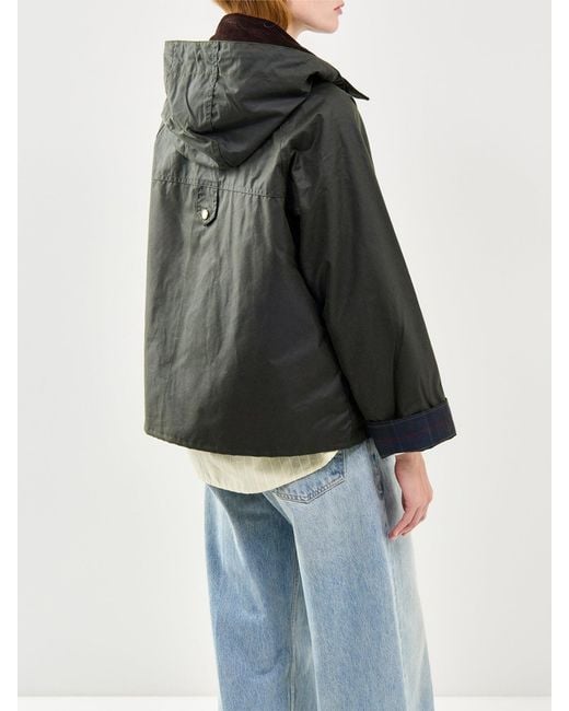 Barbour Black Carville Wax Jacket Fern