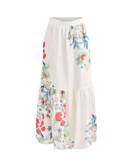 Dea Kudibal White Paulina A-Line Midi Skirt