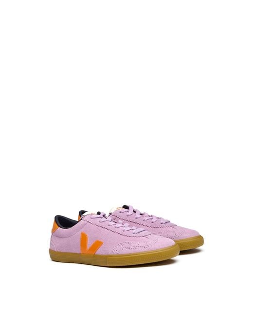 Veja Pink Volley Suede Trainers