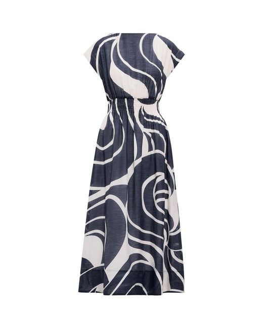 Forever New Blue Callie Elastic Waist Midi Dress