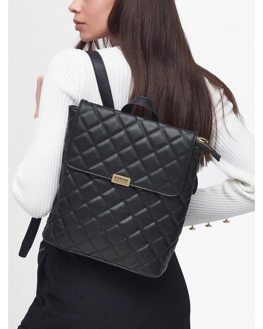 Barbour Black B.Intl Quilted Hoxton Backpack