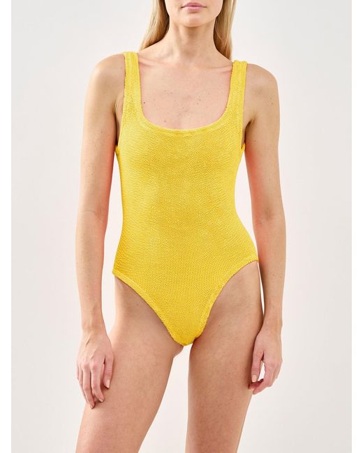 Hunza G Yellow Square Neck Swimsuit
