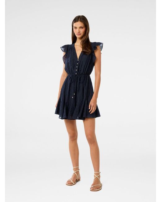 Forever New Blue Maxine Flutter Sleeves Mini Dress