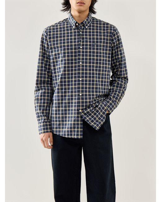 Barbour Blue Bramham Checked Tailored Shirt for men