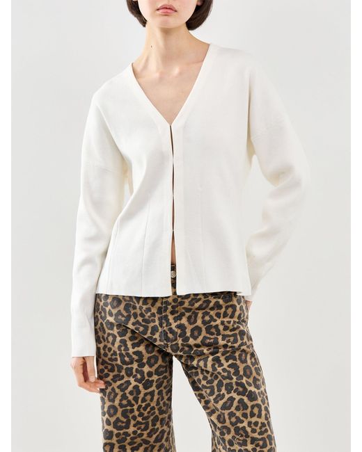 SELECTED White Nemone Waisted Cardigan Cream