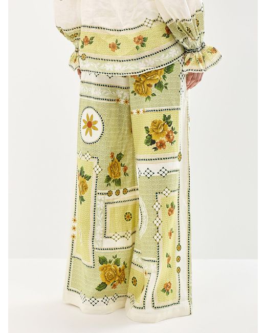 ALÉMAIS Yellow Dixie Wide Leg Trousers