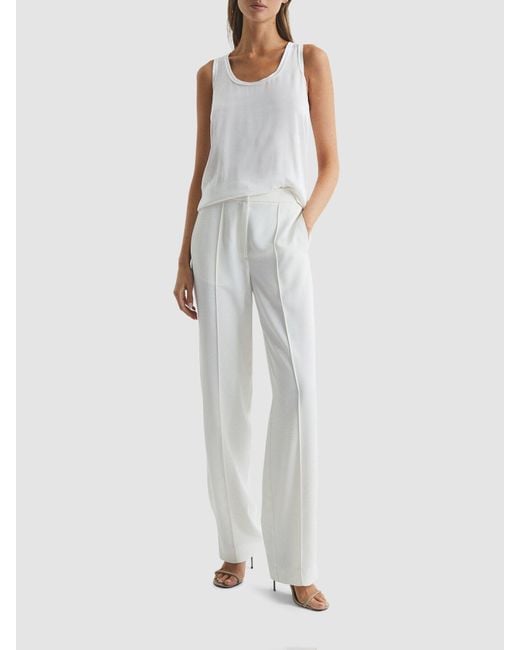 Reiss White Riley Silk Front Vest