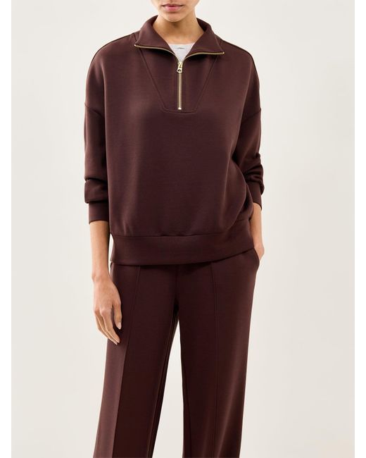 Varley Purple Hawley Half Zip Sweat