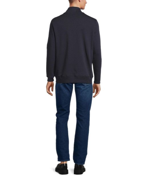 Paul Smith Blue Zebra Quarter Zip Sweatshirt for men