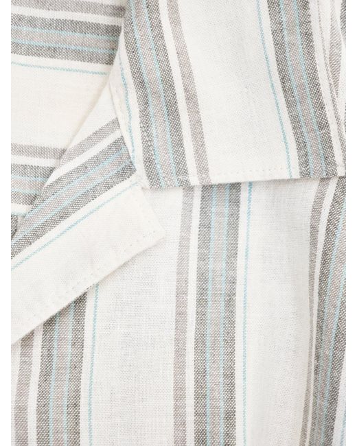 Jack & Jones White Breeze Stripe Short Sleeve Shirt Cream for men
