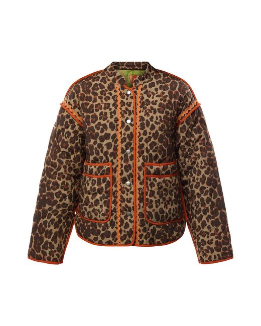 Never Fully Dressed Brown Reversible Soller Quilted Jacket, Polyester