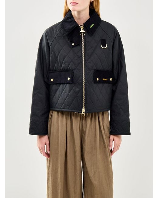 Barbour Black Icons Quilted Spey Wax Jacket