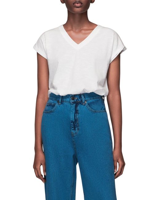 Whistles White Willa Short-Sleeve Cotton-Jersey T-Shirt