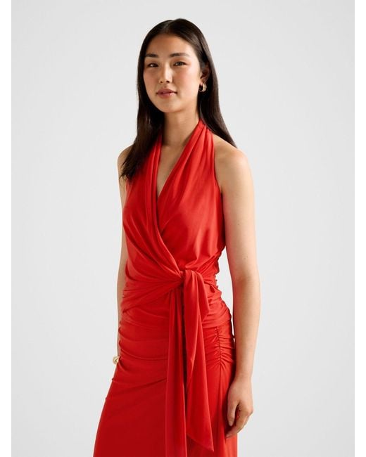 Forever New Red Gianna Wrap Halter Neck Top