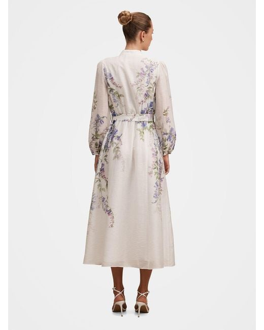 Forever New White Sheridan Printed Midi Shirt Dress