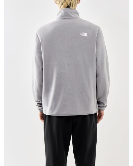 The North Face Gray Glacier 1/4 Zip Fleece Jacket Cream for men