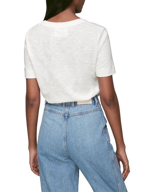 Whistles White Women's Rosa Double Trim T-shirt