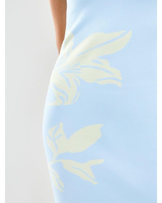 Pretty Lavish Blue Milena Floral Bandeau Dress Lemon