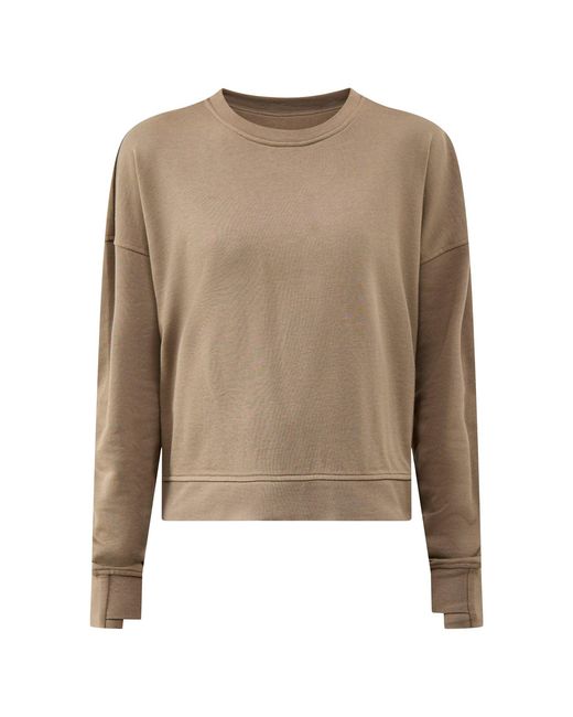 Sweaty Betty Natural After Class Crop Sweatshirt Khaki