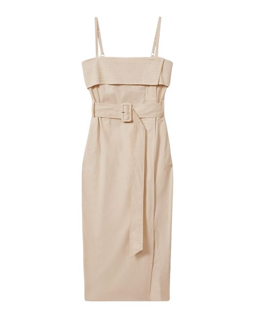 Reiss Natural Dhalia Cargo Belted Midi Dress