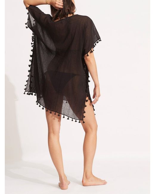 Seafolly Black Beach Basics Amnesia Kaftan