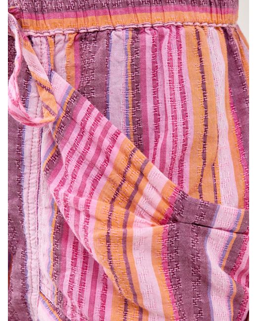 Free People Red Good Fortune Stripe Short