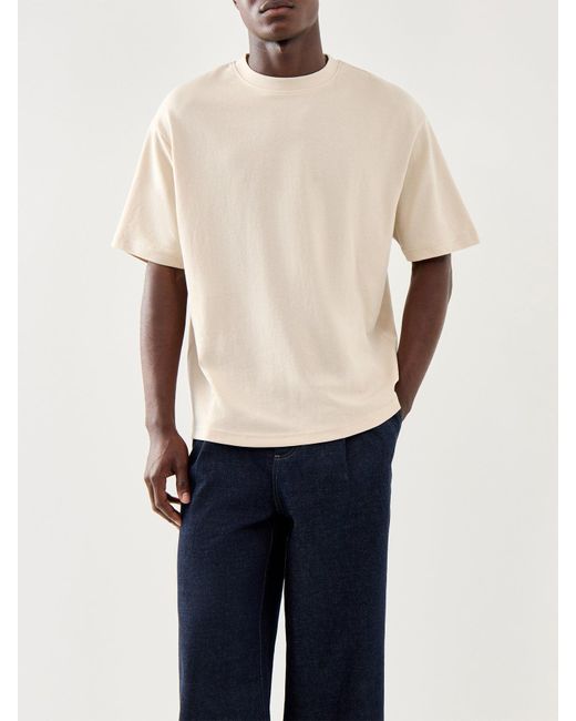 SELECTED White Loose Oscar Short Sleeves O Neck Tee for men