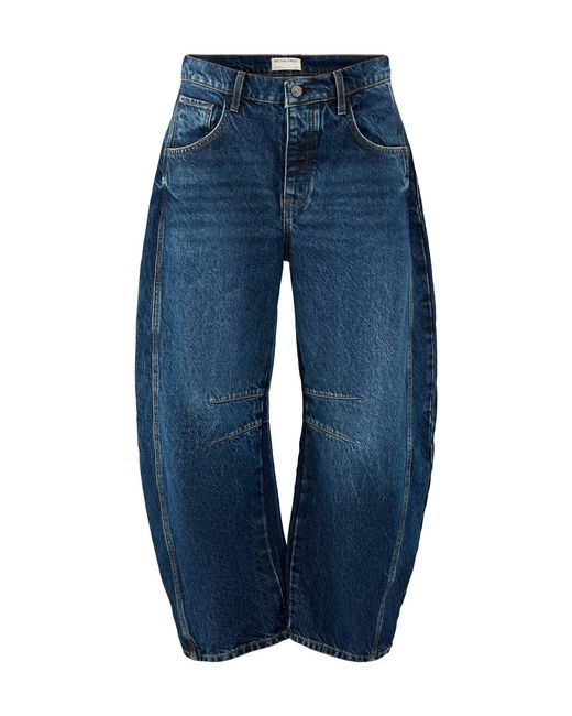 Free People Blue Good Luck Mid Rise Barrel Jeans