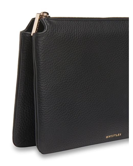 Whistles Black Women's Elita Double Pouch Clutch