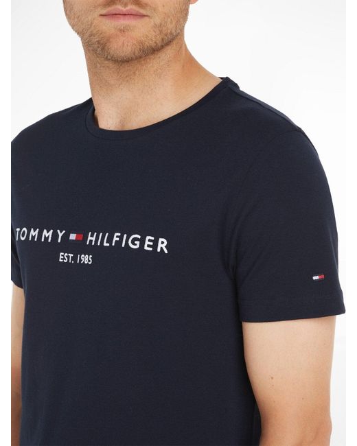 Tommy Hilfiger Blue Core Tommy Logo T-Shirt for men