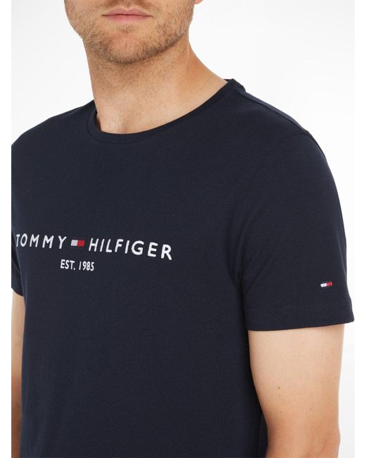 Tommy Hilfiger Blue Core Tommy Logo T-Shirt for men