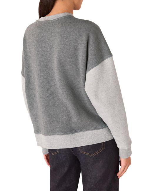 Whistles Gray Contrast Detail Sweat