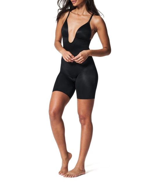 Spanx Black Women's Plunge Low Back Bodysuit