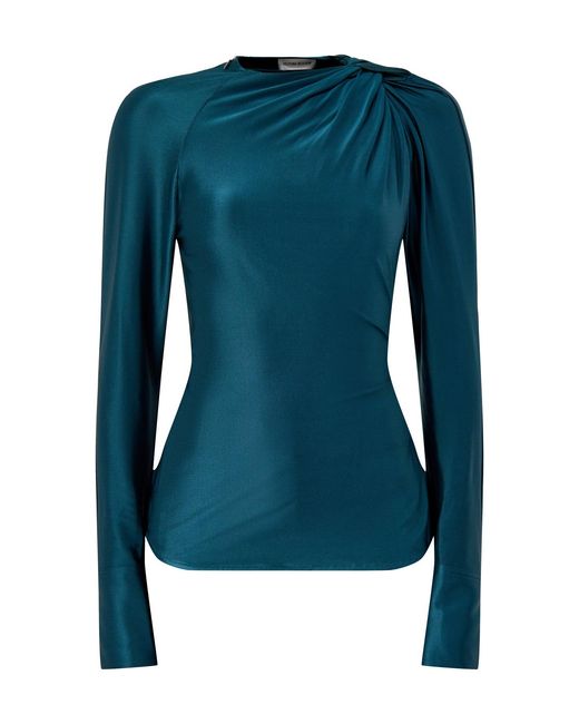 Victoria Beckham Blue Twist Detail Blouse