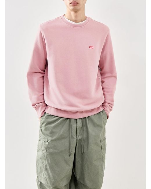 Levi's Pink Original Crew Neck Sweatshirt for men
