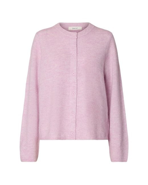 SELECTED Pink Lulu Knit Cardigan Lilac