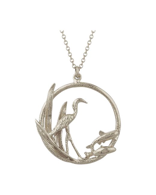 Alex Monroe Metallic Women's The Heron And The Fish Loop Necklace
