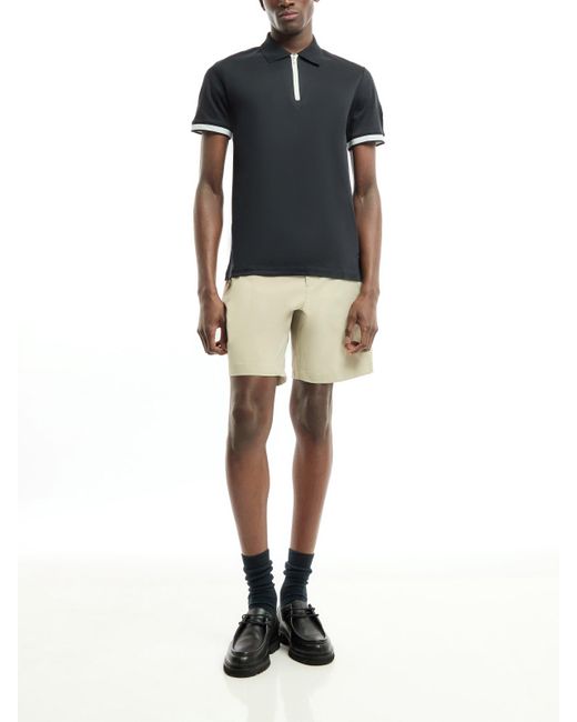 Sandbanks Black Men's Silicone Zip Polo Shirt for men