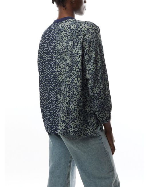 Sahara Blue Ditsy Floral Mix Print Boxy Shirt