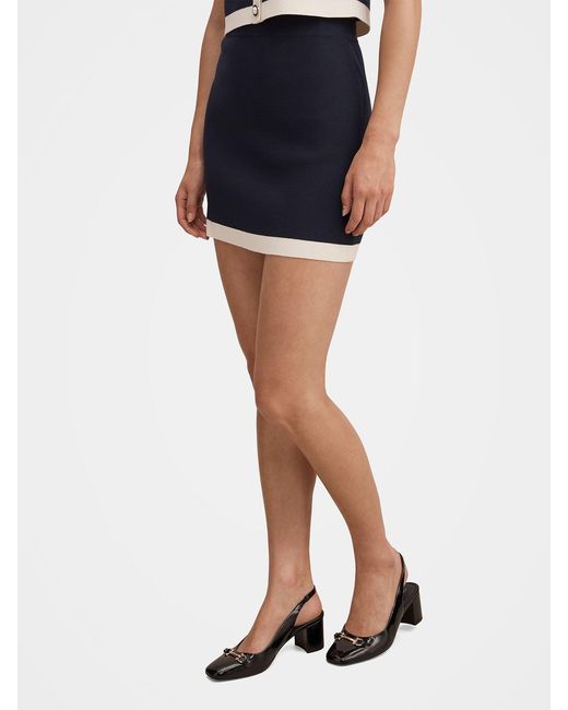 Forever New Blue Farah Knitted Mini Skirt