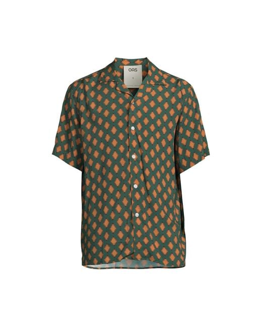 Oas Green Men's Smokin Rustic Viscose Shirt for men