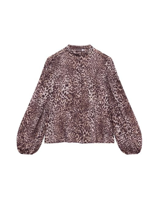 Mint Velvet Purple Women's Leopard Print Blouse