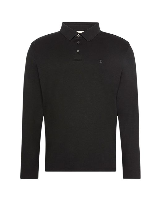Calvin Klein Black Long Sleeve Polo Shirt for men
