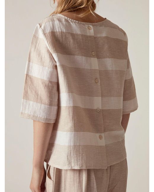 James Lakeland Natural Striped Blend Top