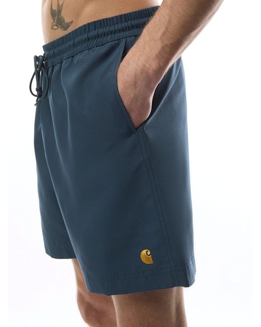Carhartt Blue Chase Swim Trunks for men